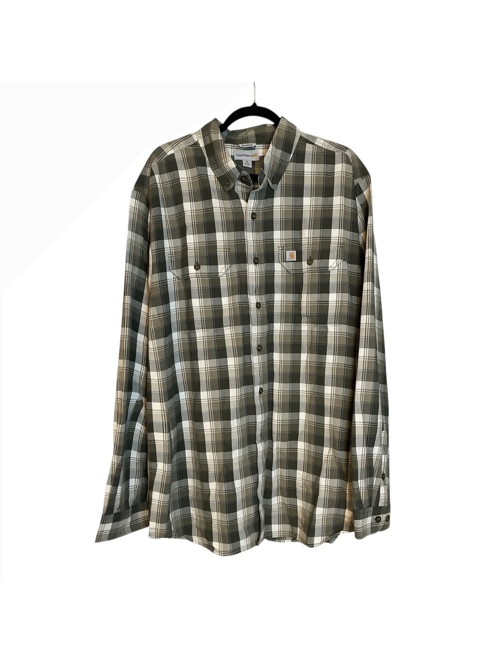 Carhartt Men's XL Tall Relaxed Fit Plaid Button-Up Shirt